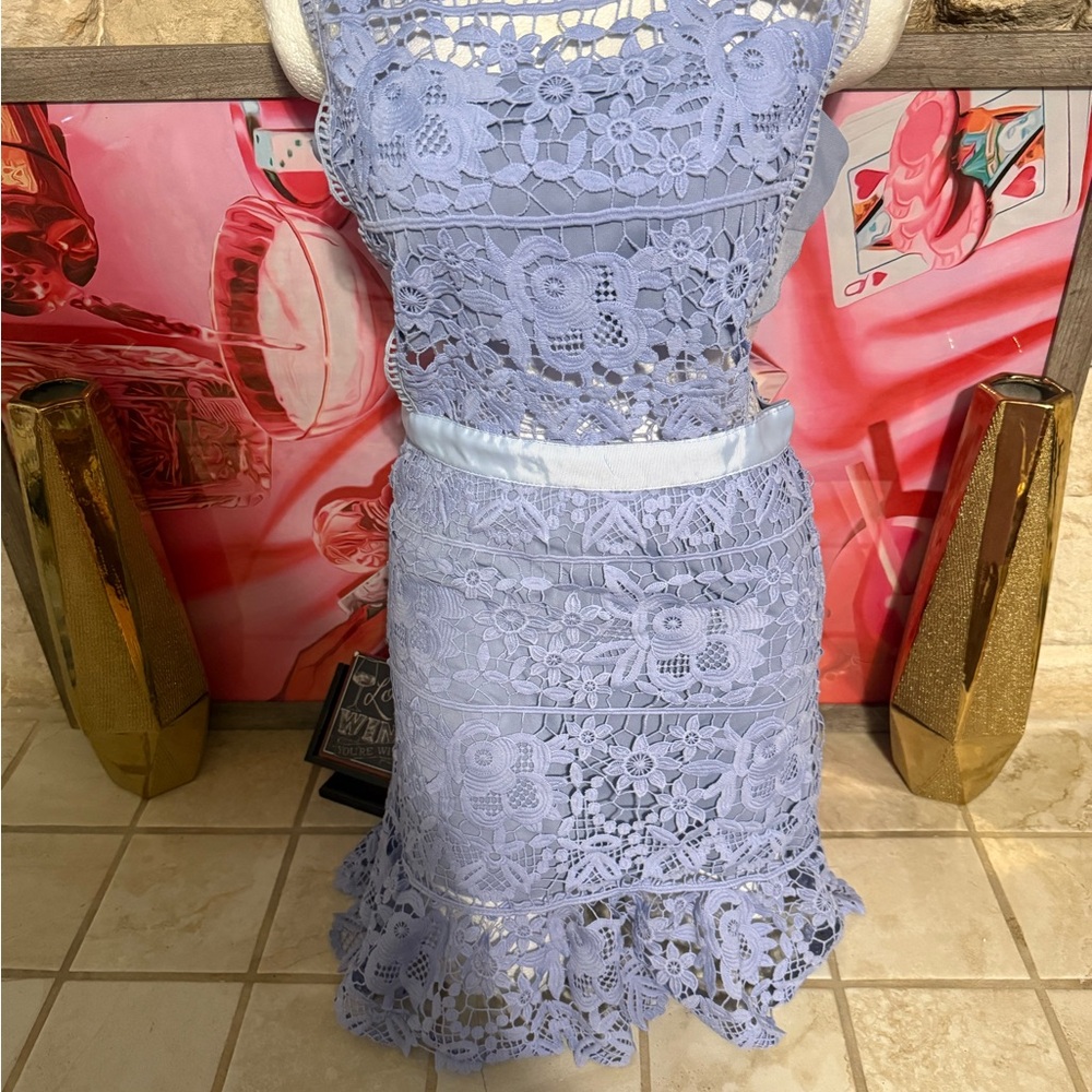 Goodnight Macaroon Blue Sheath Halter Midi Dress